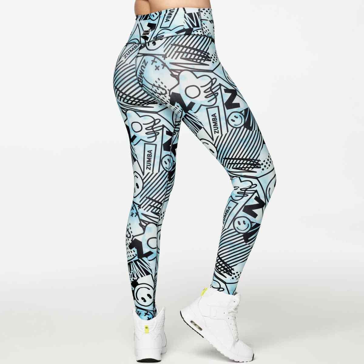Zumba Happy And Fun High Waisted Ankle Leggings