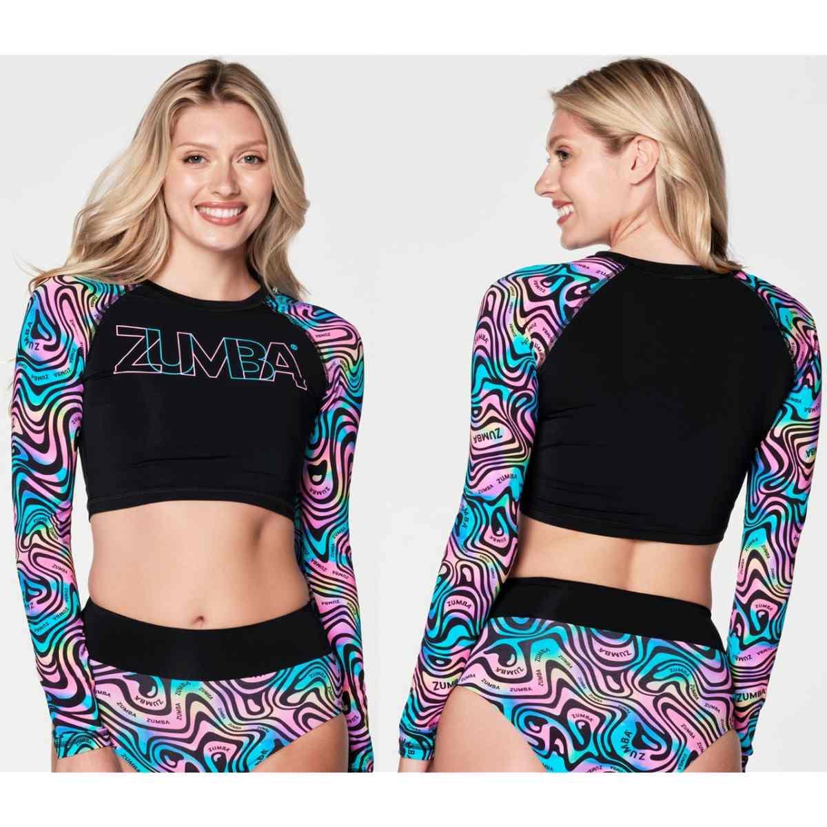 Zumba Swim Long Sleeve Crop Top