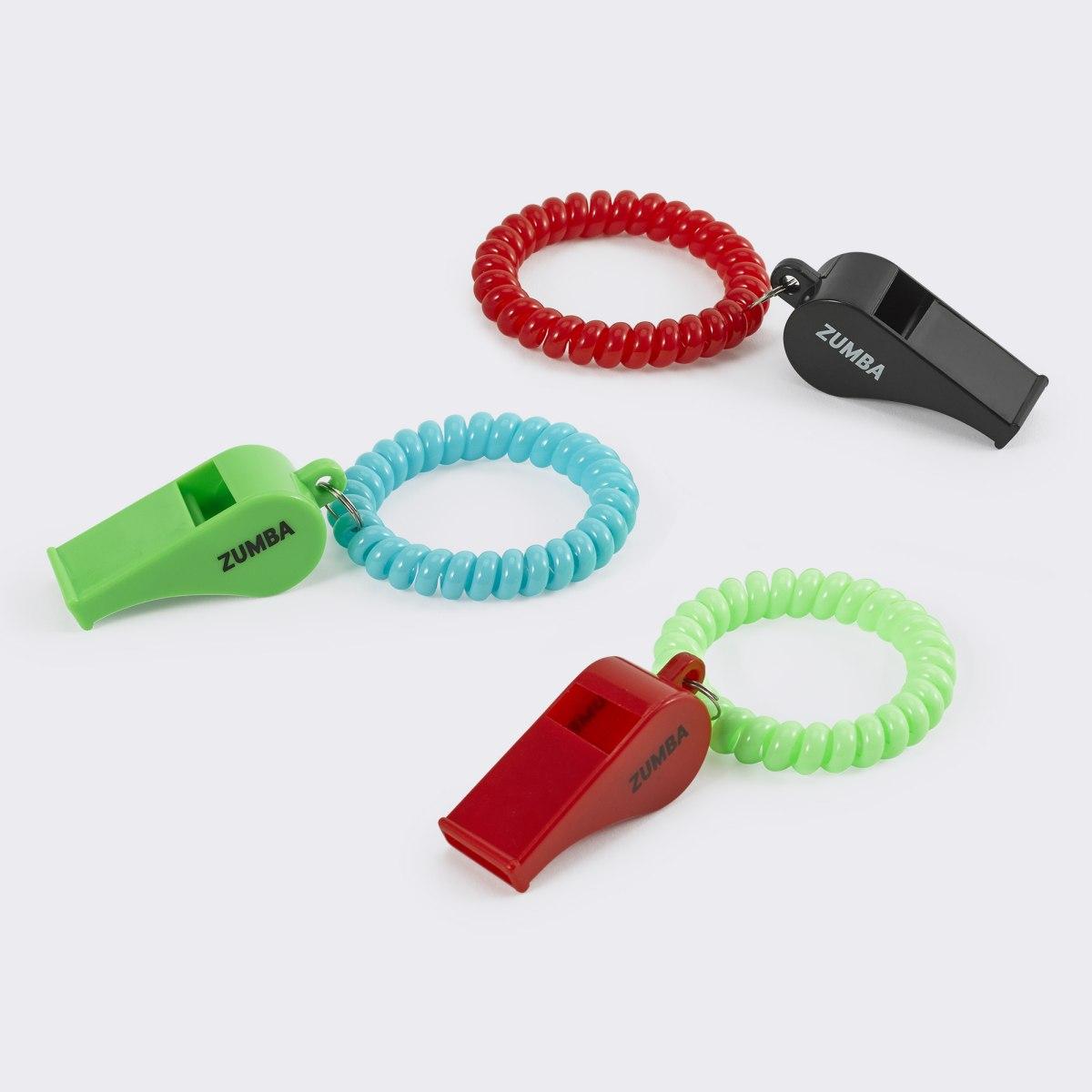 Zumba Spiral Hair Ties With Whistle 3PK