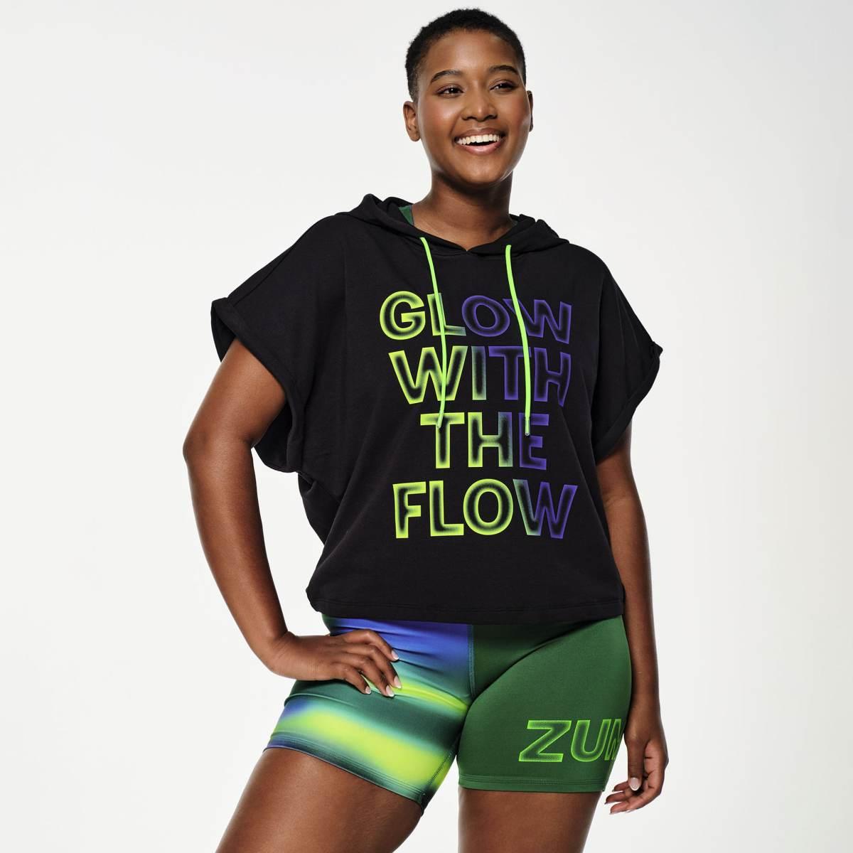 Zumba Glow Short Sleeve Crop Hoodie