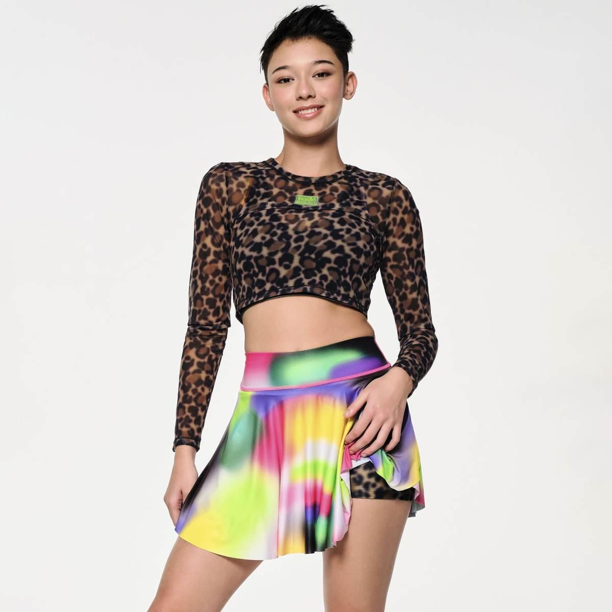 Zumba Animal Expedition Long Sleeve Crop Top