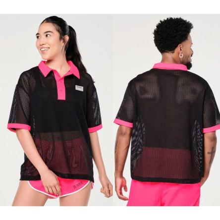 Zumba Prep Oversized Mesh Polo