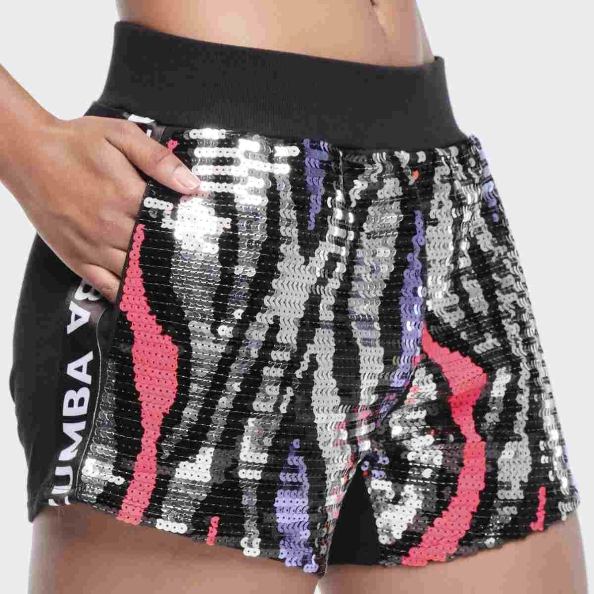 Funscape Sequin Boxing Short With Side Trim
