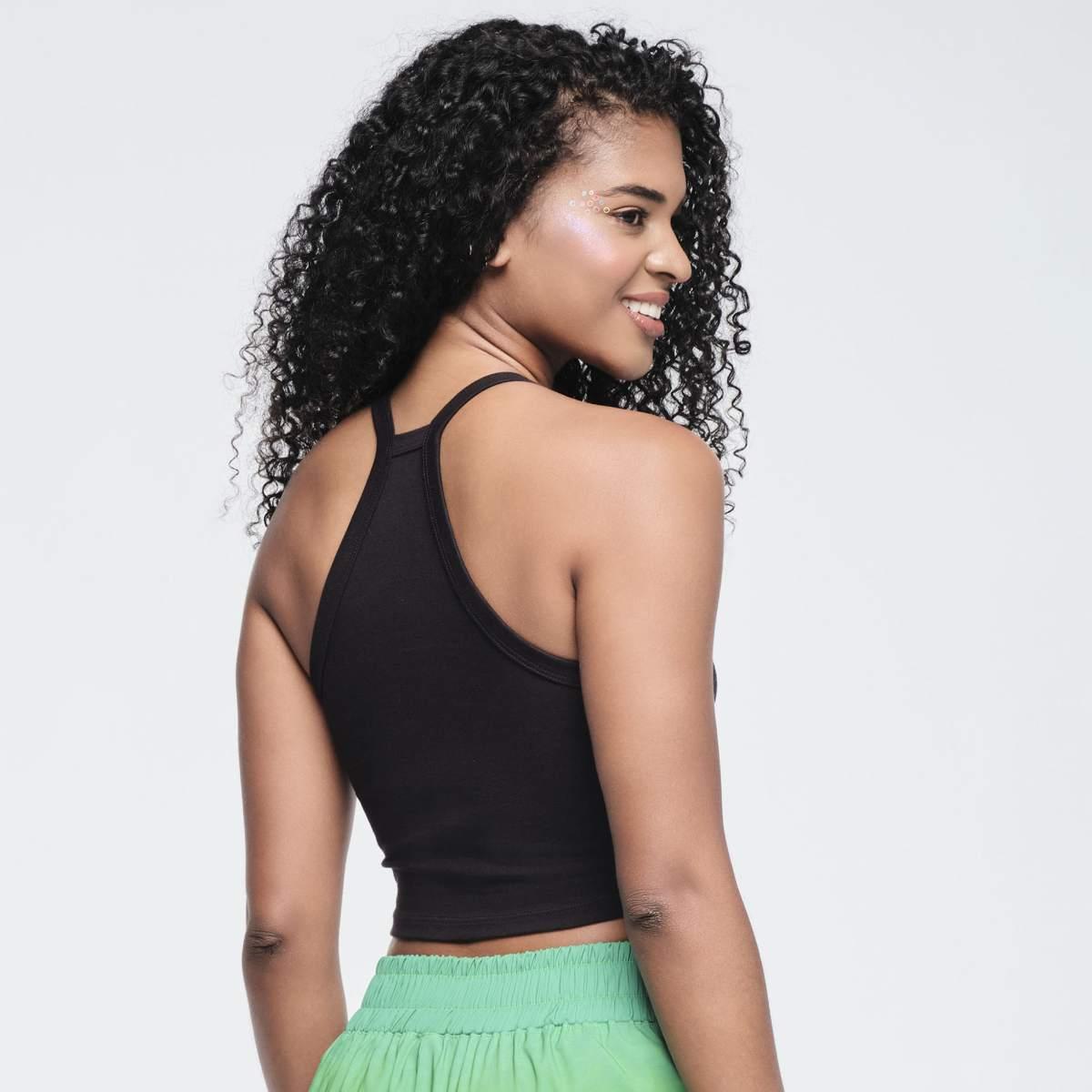 Funscape High Neck Crop Cami Tank