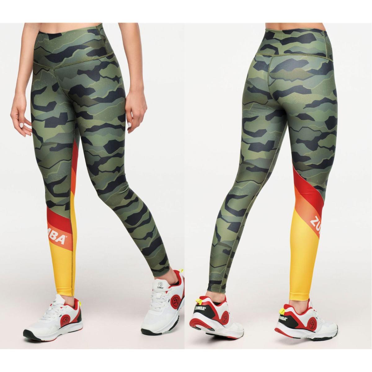 Zumba Explore High Waisted Ankle Leggings  - Olive Expedition