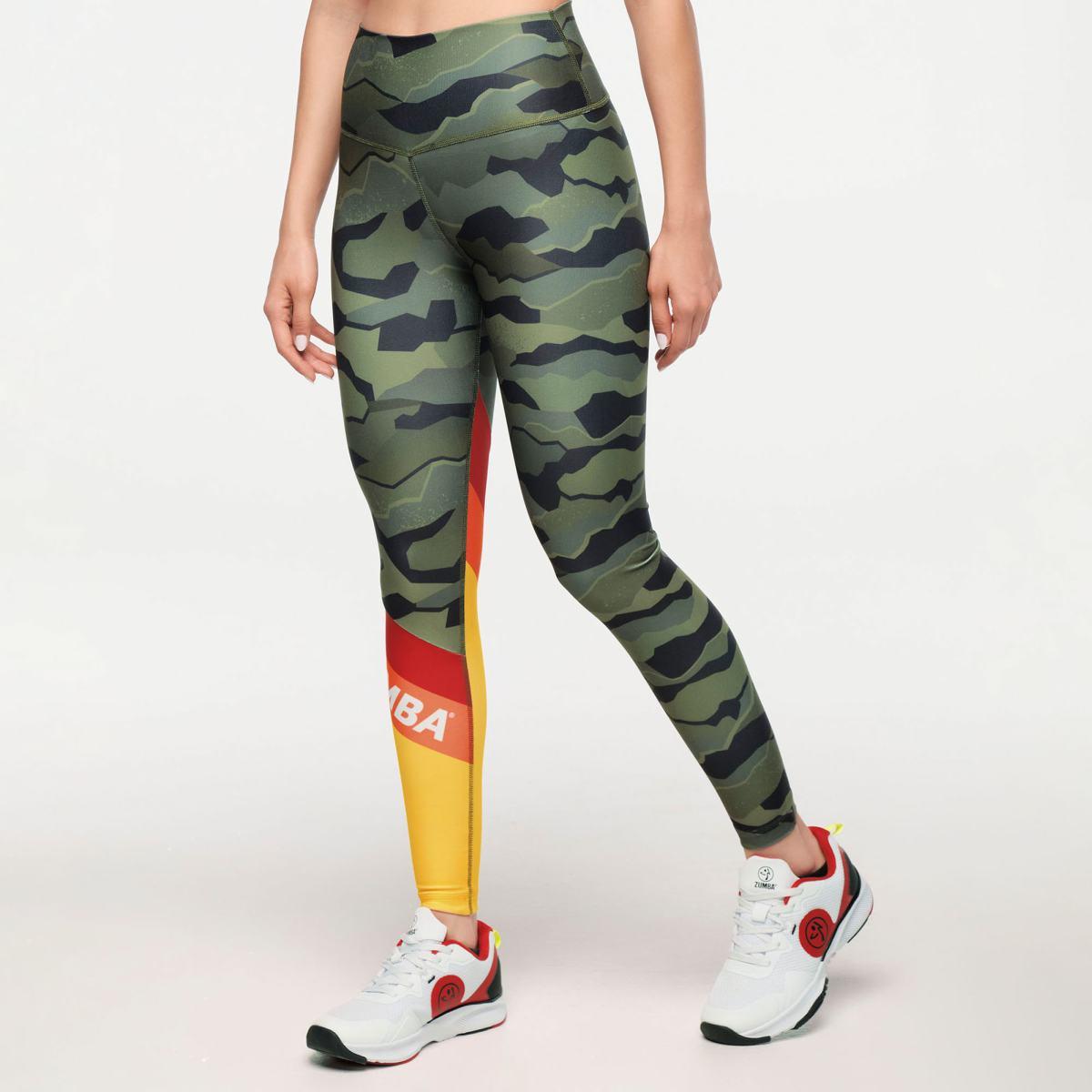 Zumba Explore High Waisted Ankle Leggings  - Olive Expedition