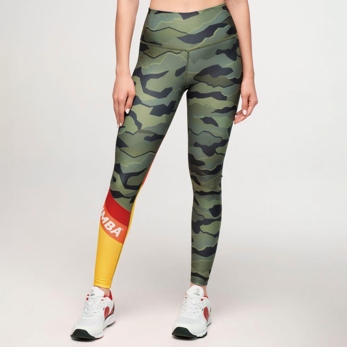 Zumba Explore High Waisted Ankle Leggings  - Olive Expedition