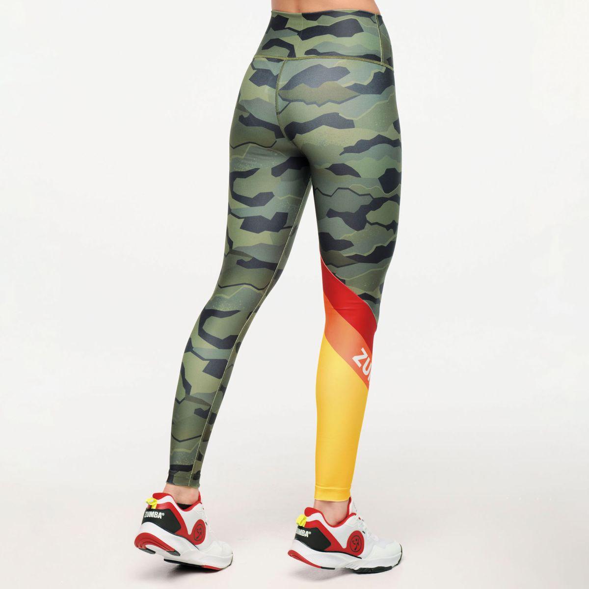 Zumba Explore High Waisted Ankle Leggings  - Olive Expedition