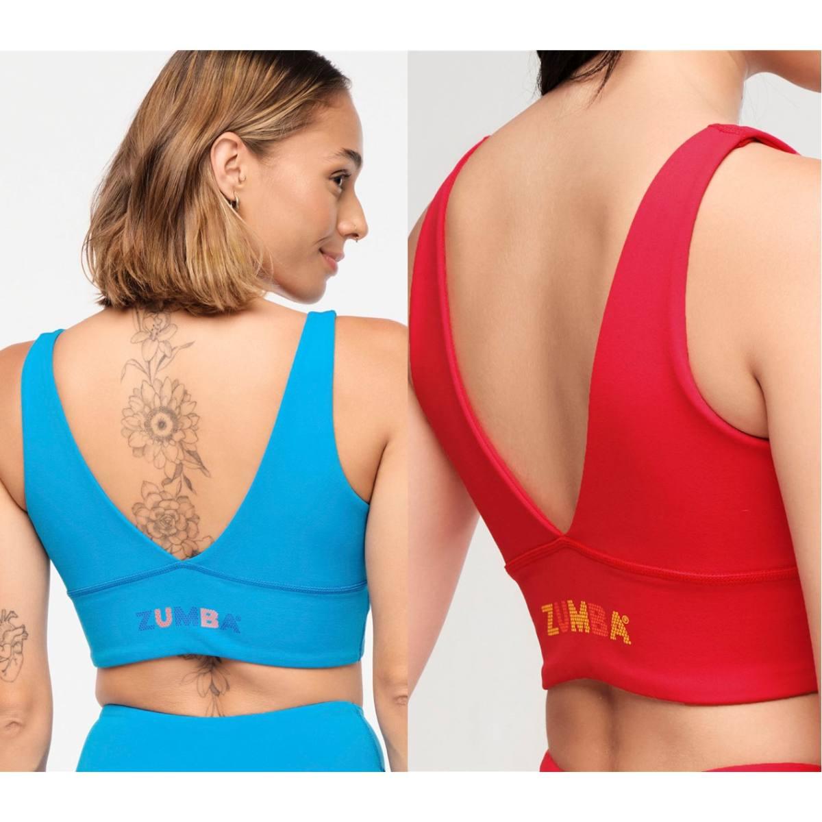 Zumba Explore Crossover Waistband Bra- Sea Me Stuntin'