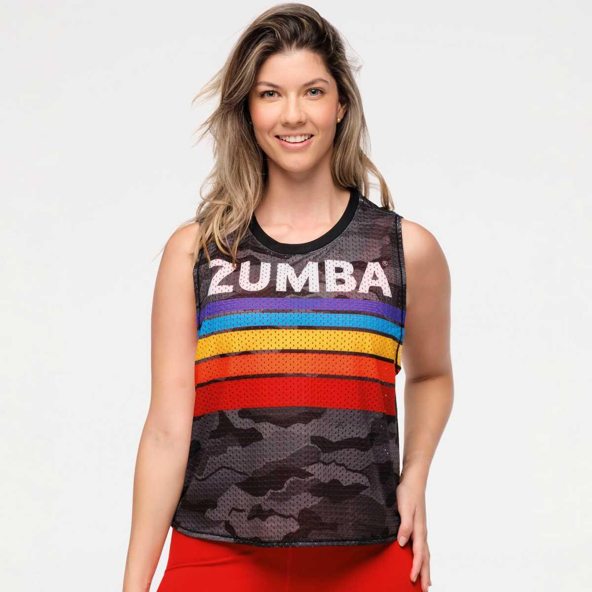 Zumba Explore Mesh Muscle Tank - Gray Expedition