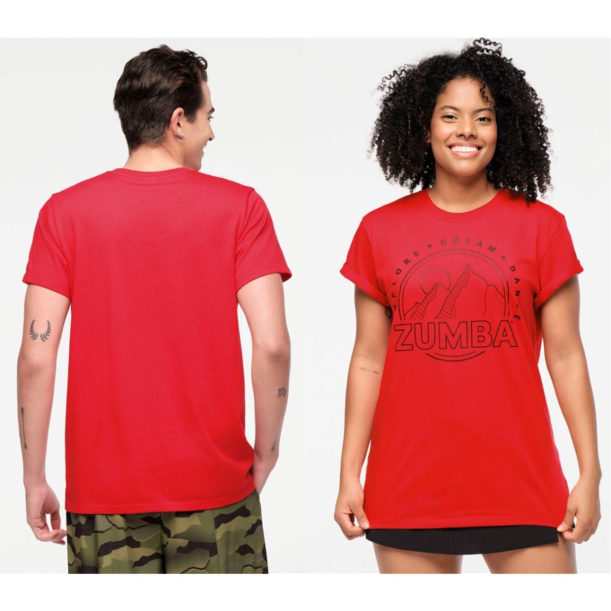 Zumba Explore Crew Neck Tee - Viva La Red