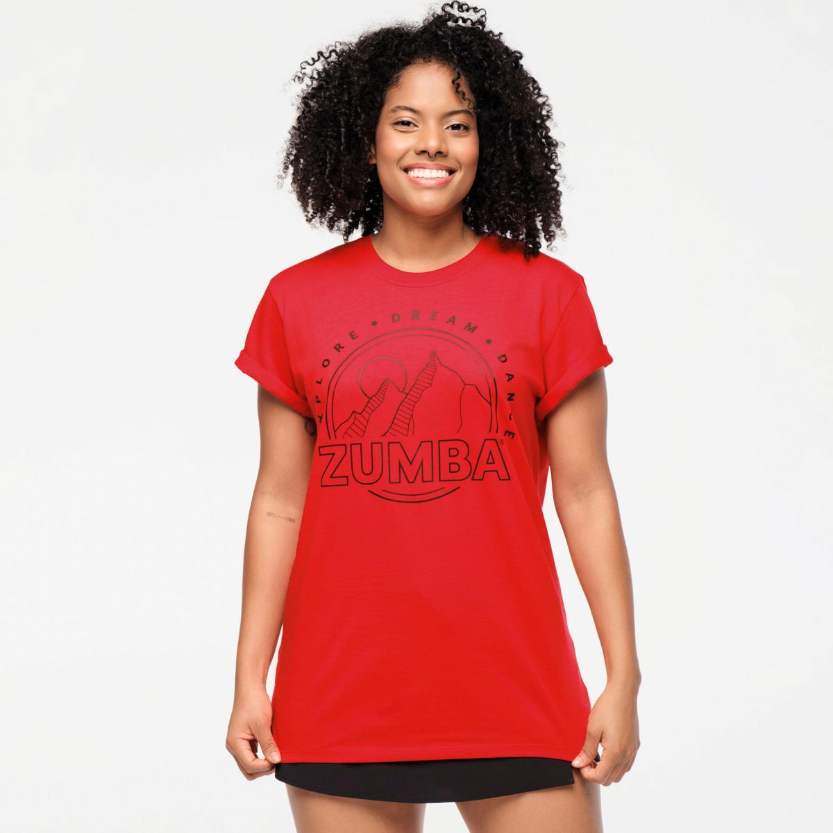 Zumba Explore Crew Neck Tee - Viva La Red