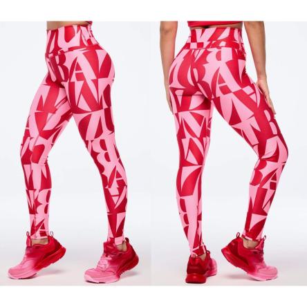 Zumba Haus High Waisted Ankle Leggings - Red/Pink