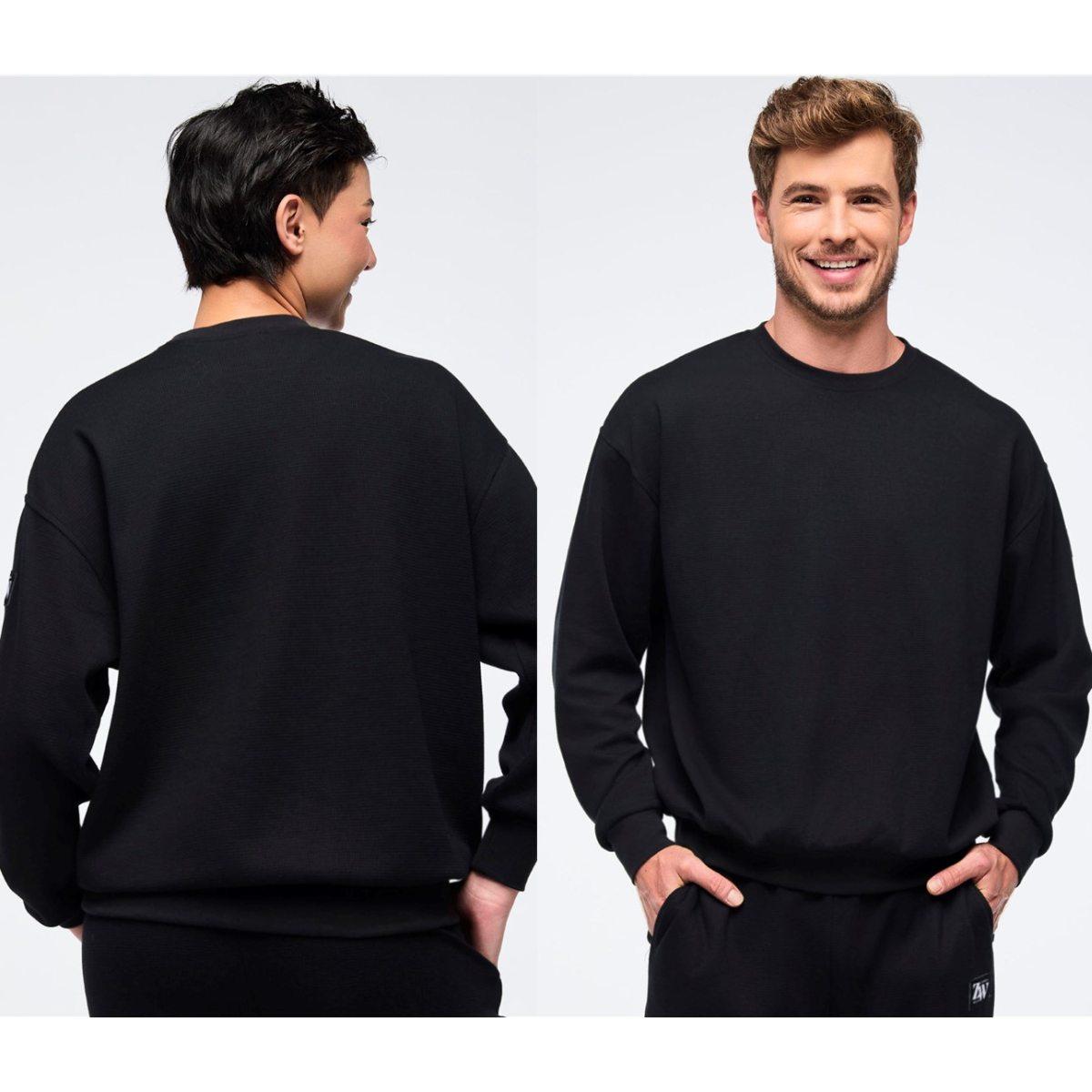 Zumba Haus Oversized Pullover Waffle Sweatshirt