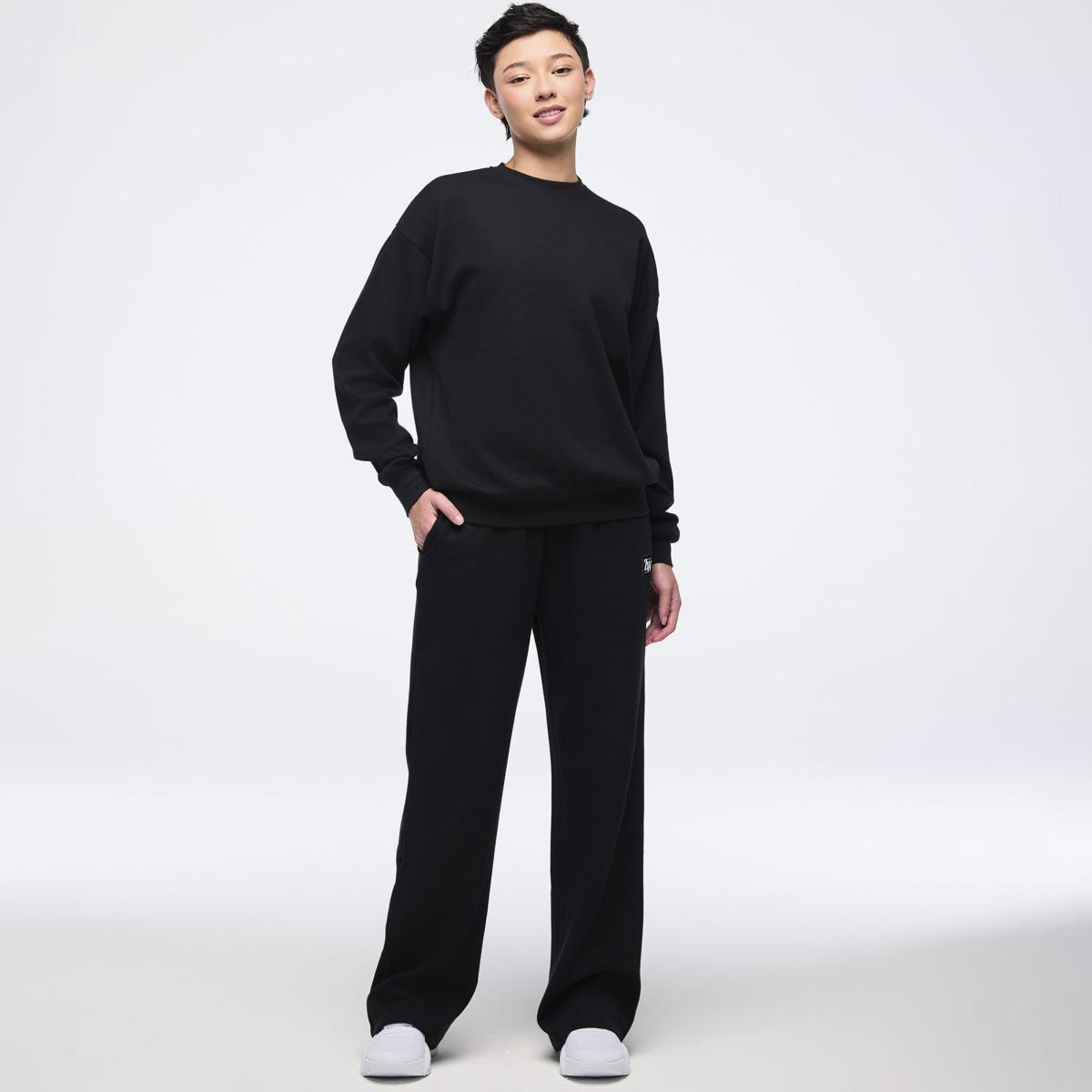 Zumba Haus Oversized Pullover Waffle Sweatshirt