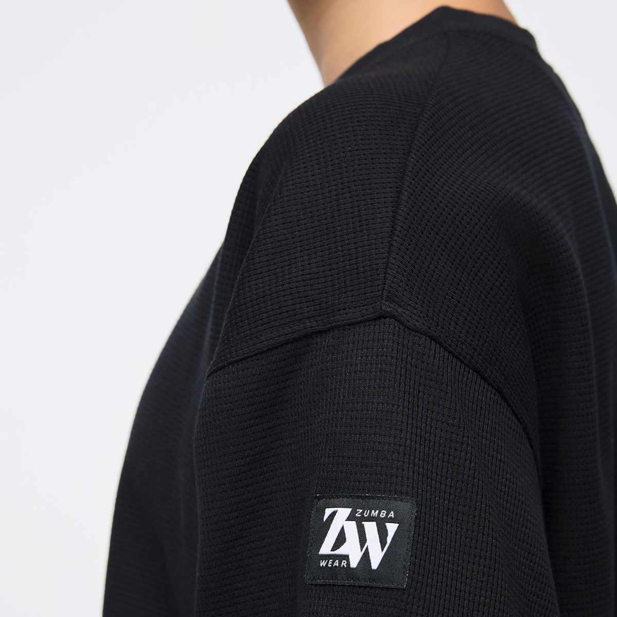 Zumba Haus Oversized Pullover Waffle Sweatshirt