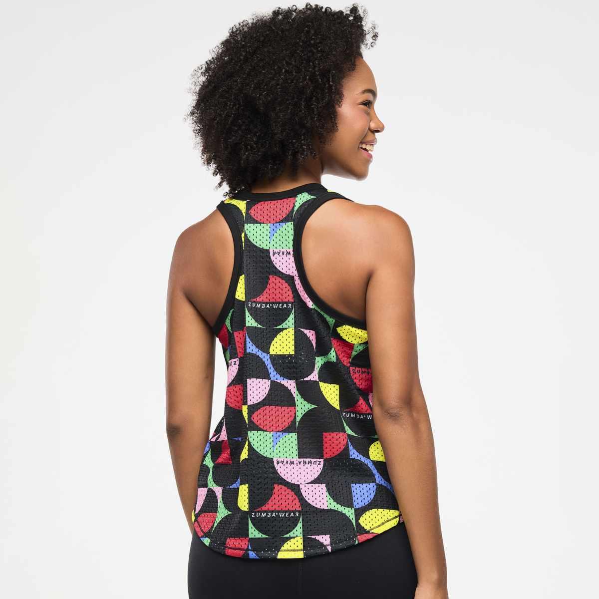 Zumba Haus Basketball Mesh Tank With Curved Hem