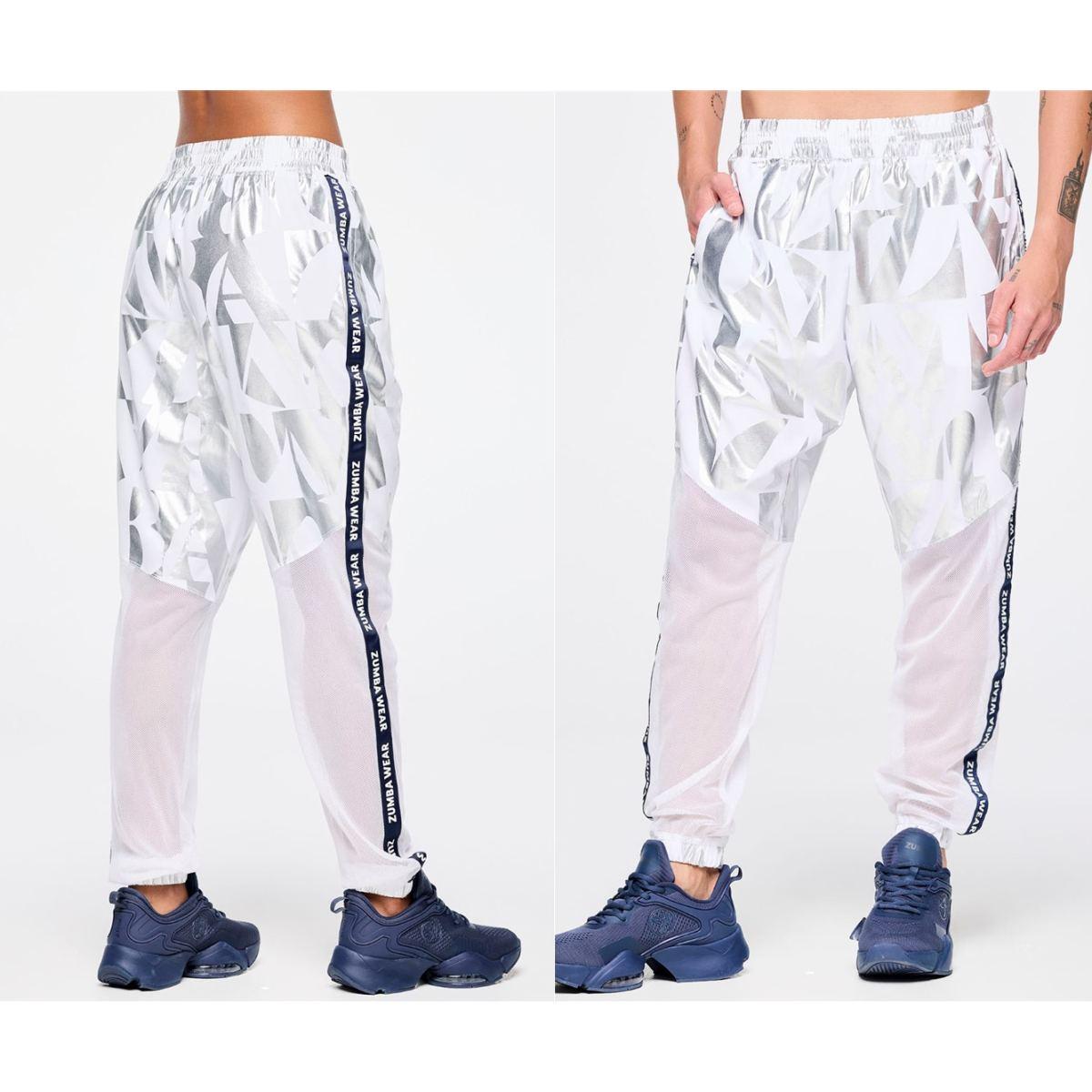 Zumba Out Loud High Waisted Woven Track Pants With Mesh