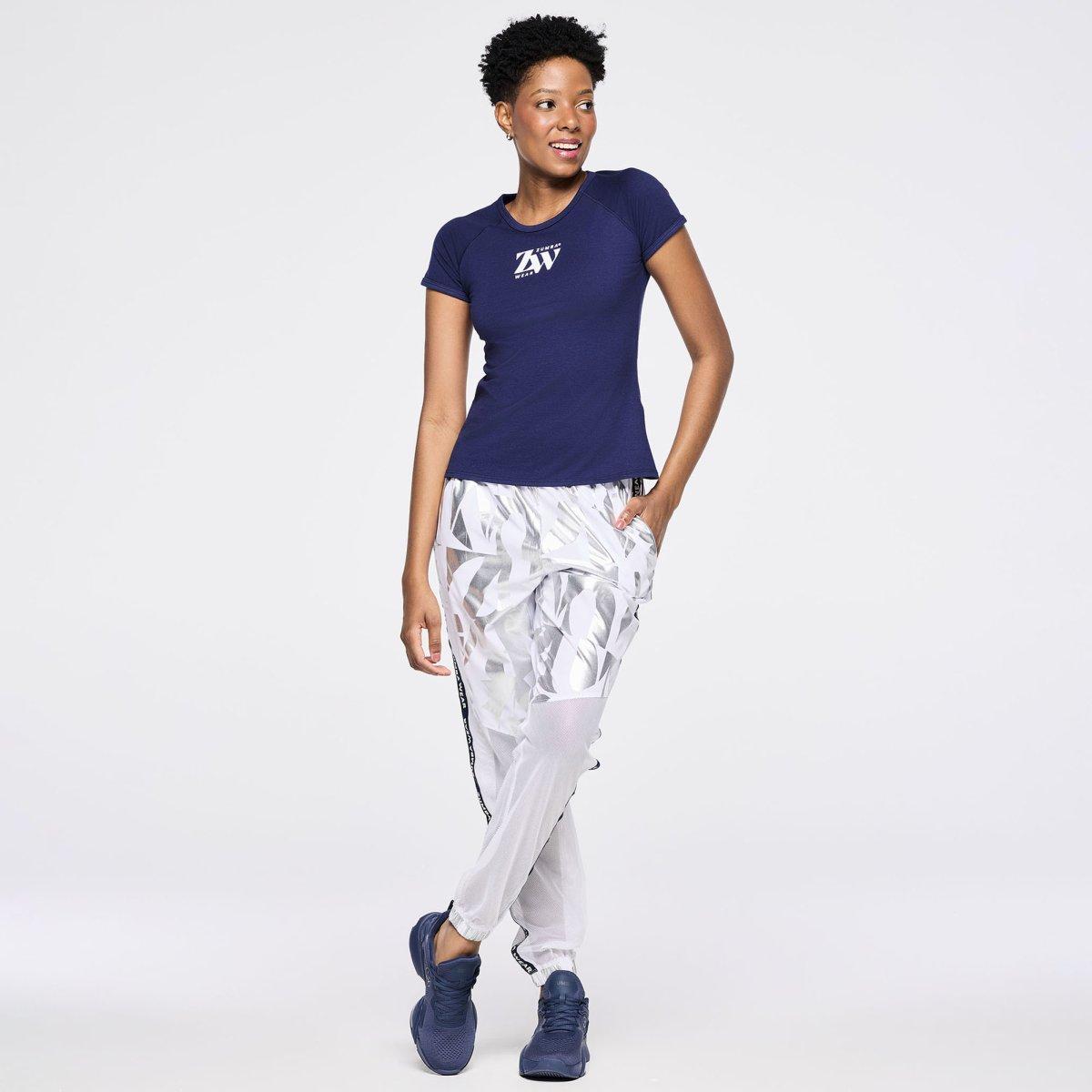 Zumba Out Loud High Waisted Woven Track Pants With Mesh
