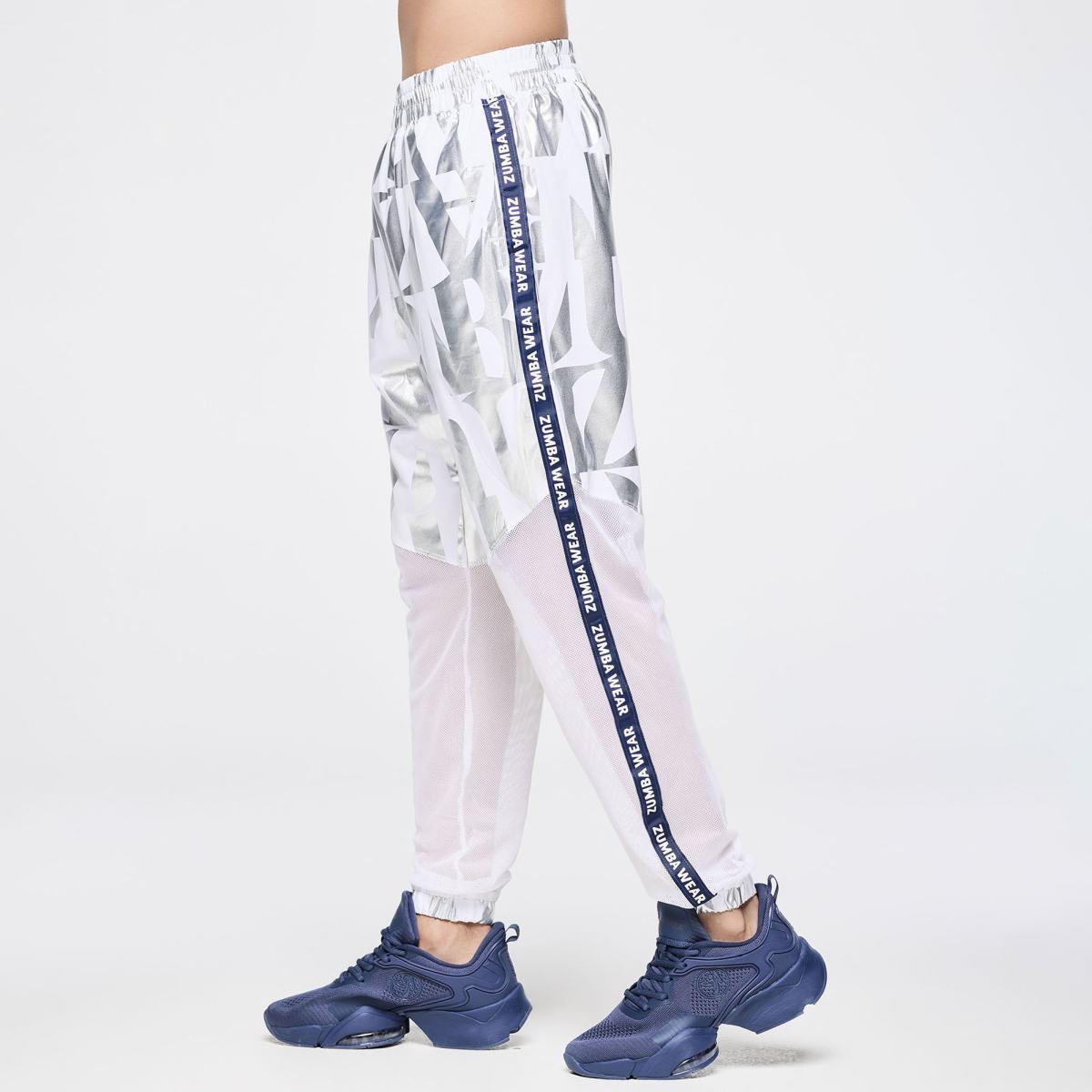 Zumba Out Loud High Waisted Woven Track Pants With Mesh