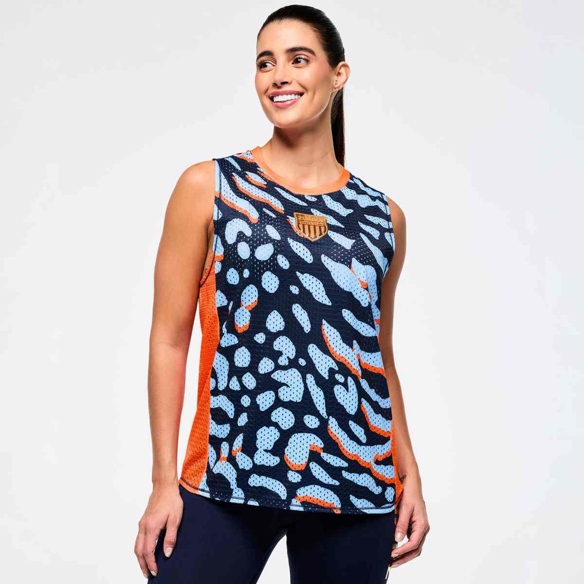 Victory Crew Neck Muscle Tank - White/Blue