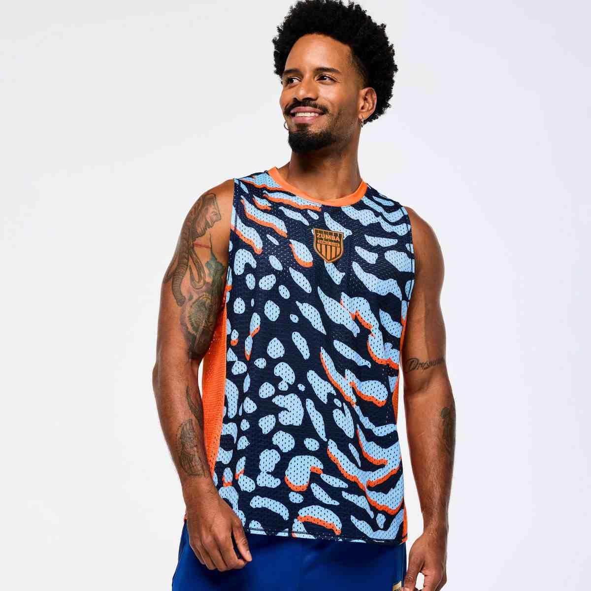 Victory Crew Neck Muscle Tank - White/Blue