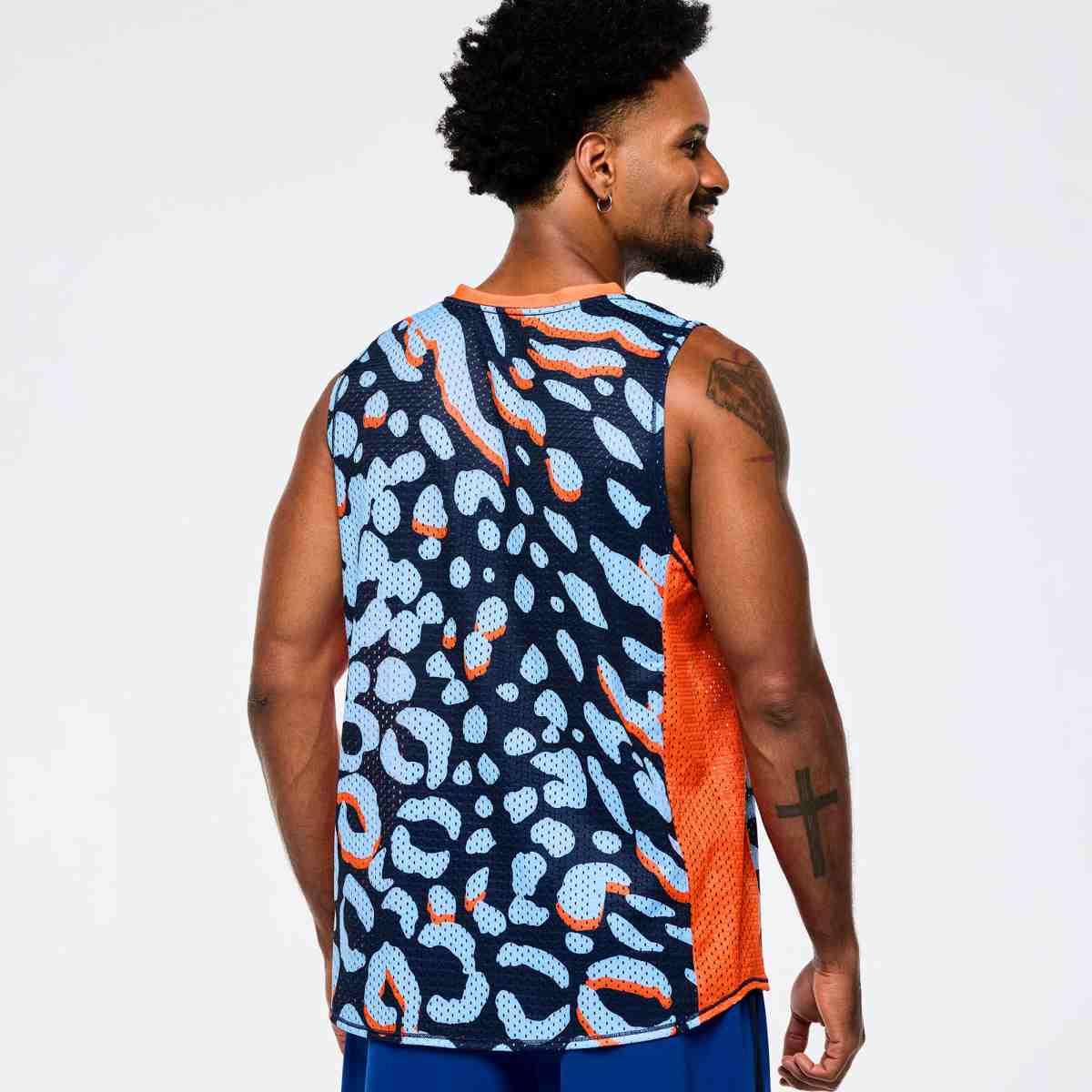 Victory Crew Neck Muscle Tank - White/Blue