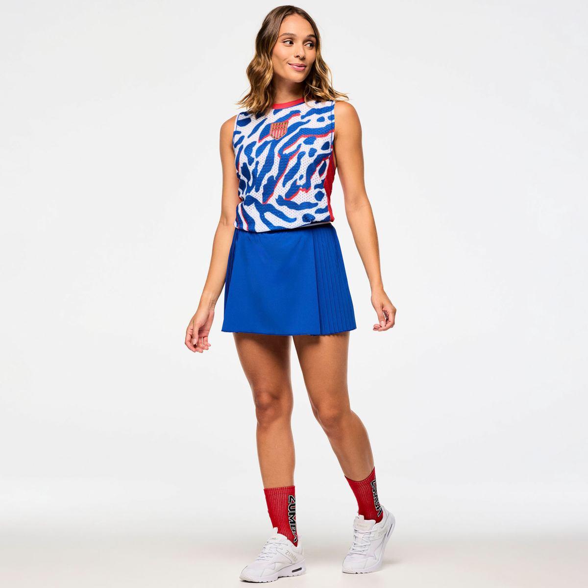 Victory Crew Neck Muscle Tank - White/Blue