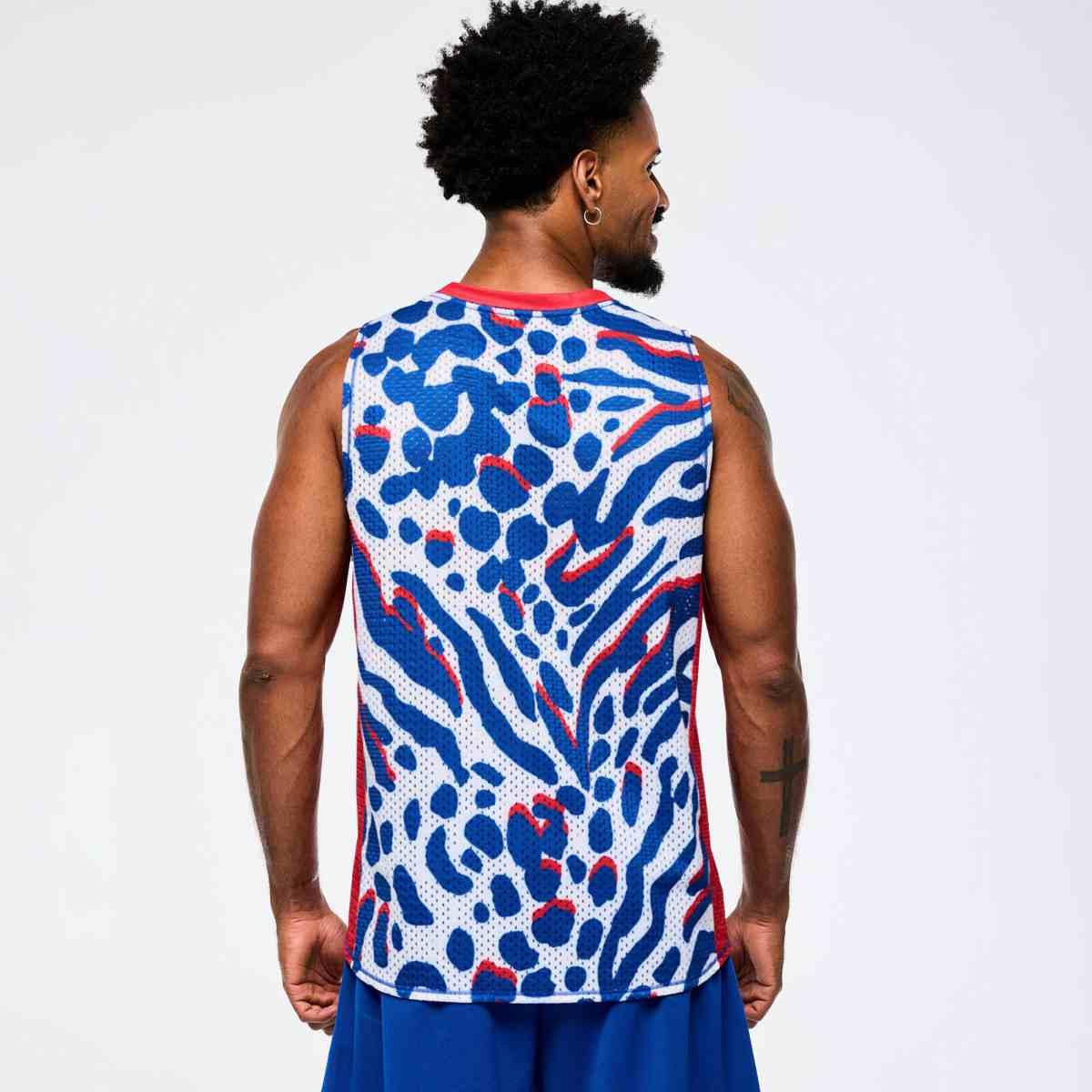 Victory Crew Neck Muscle Tank - White/Blue