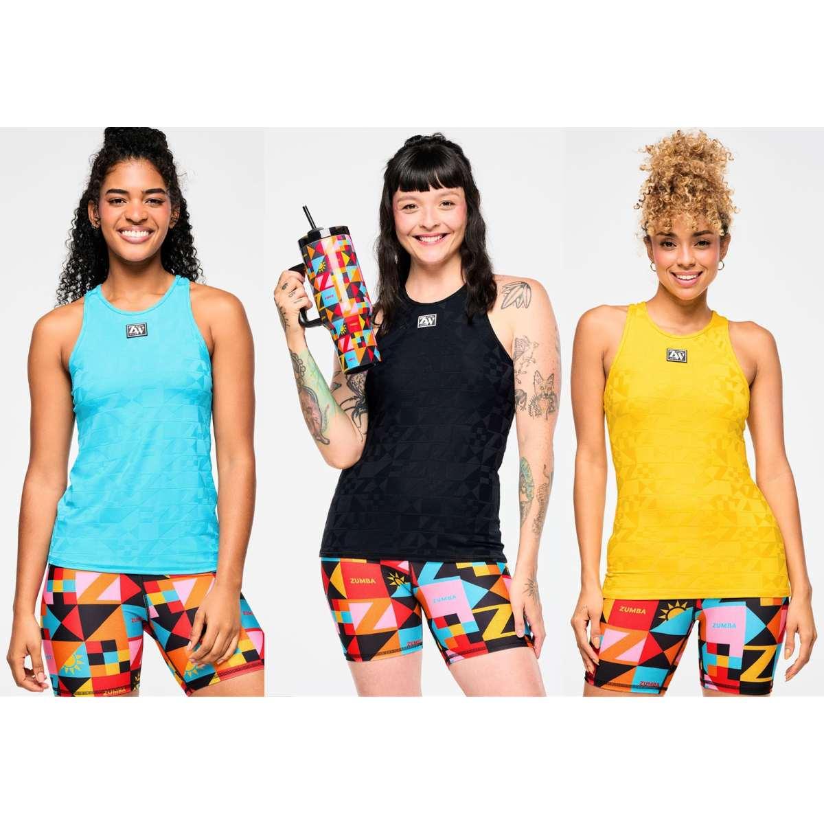 Zumba Rays High Neck Tank - All Out Aqua