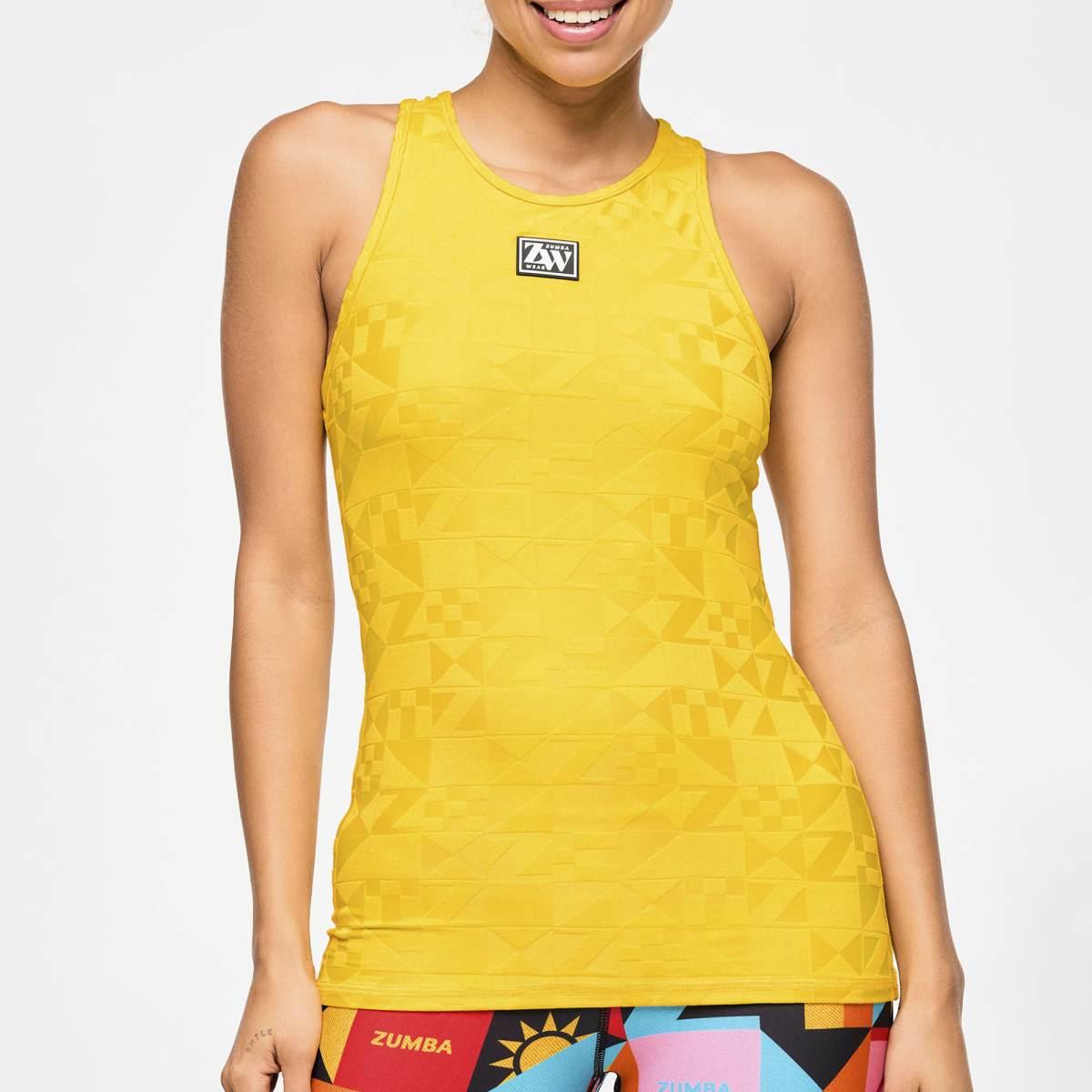 Zumba Rays High Neck Tank - All Out Aqua