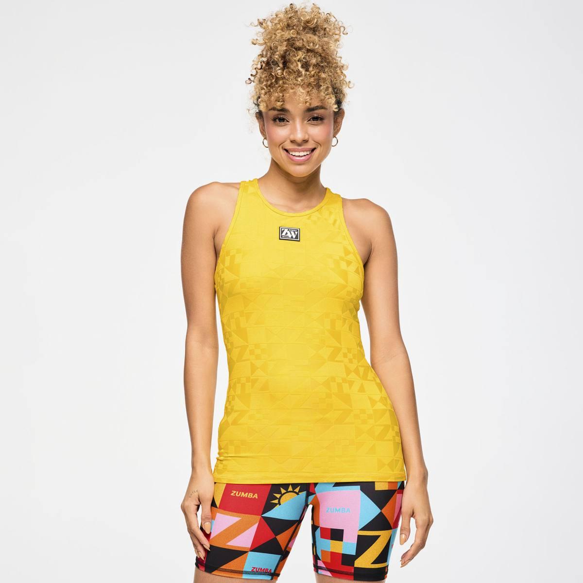 Zumba Rays High Neck Tank - All Out Aqua