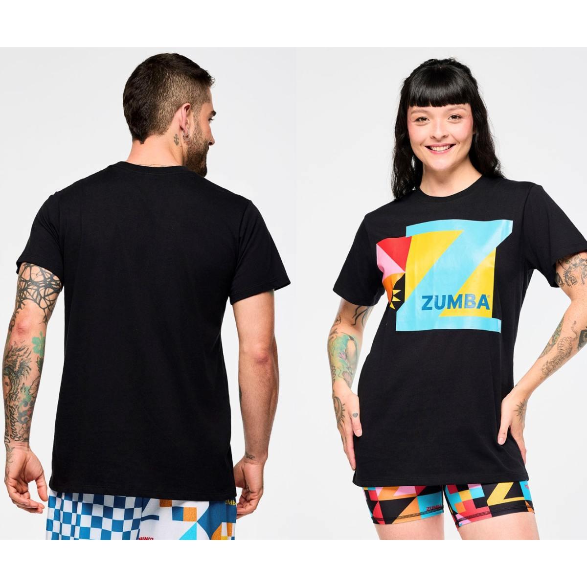 Zumba Rays Crew Neck Tee - Bold Black