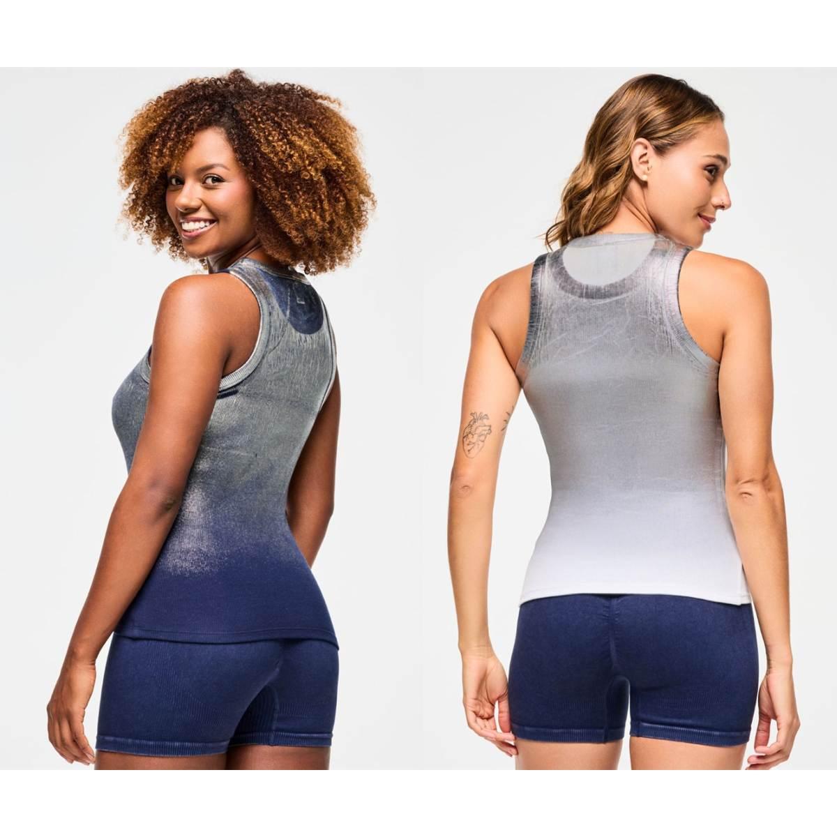 Blue Jean Fitted High Neck Tank