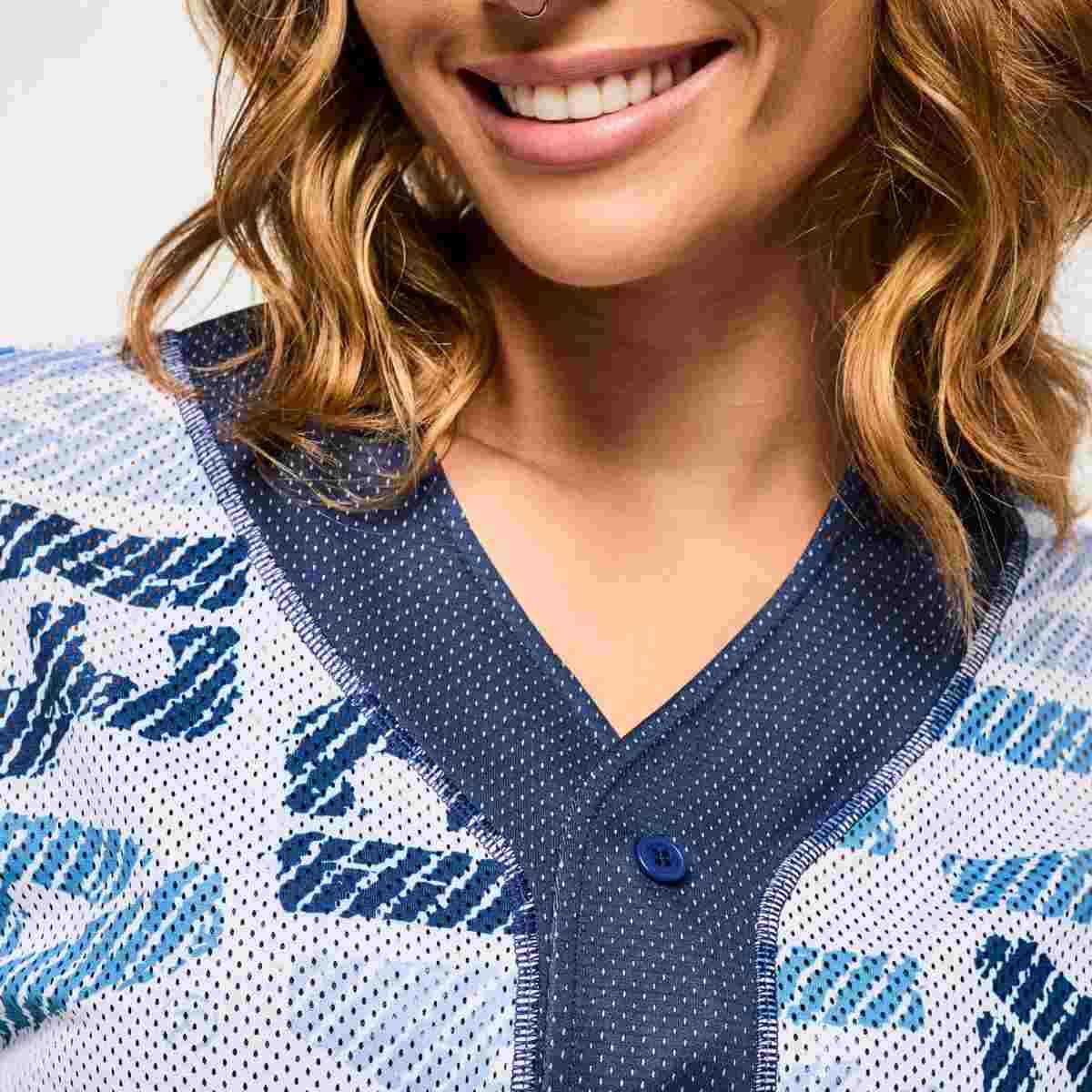 Blue Jean Baseball Button-Up Jersey