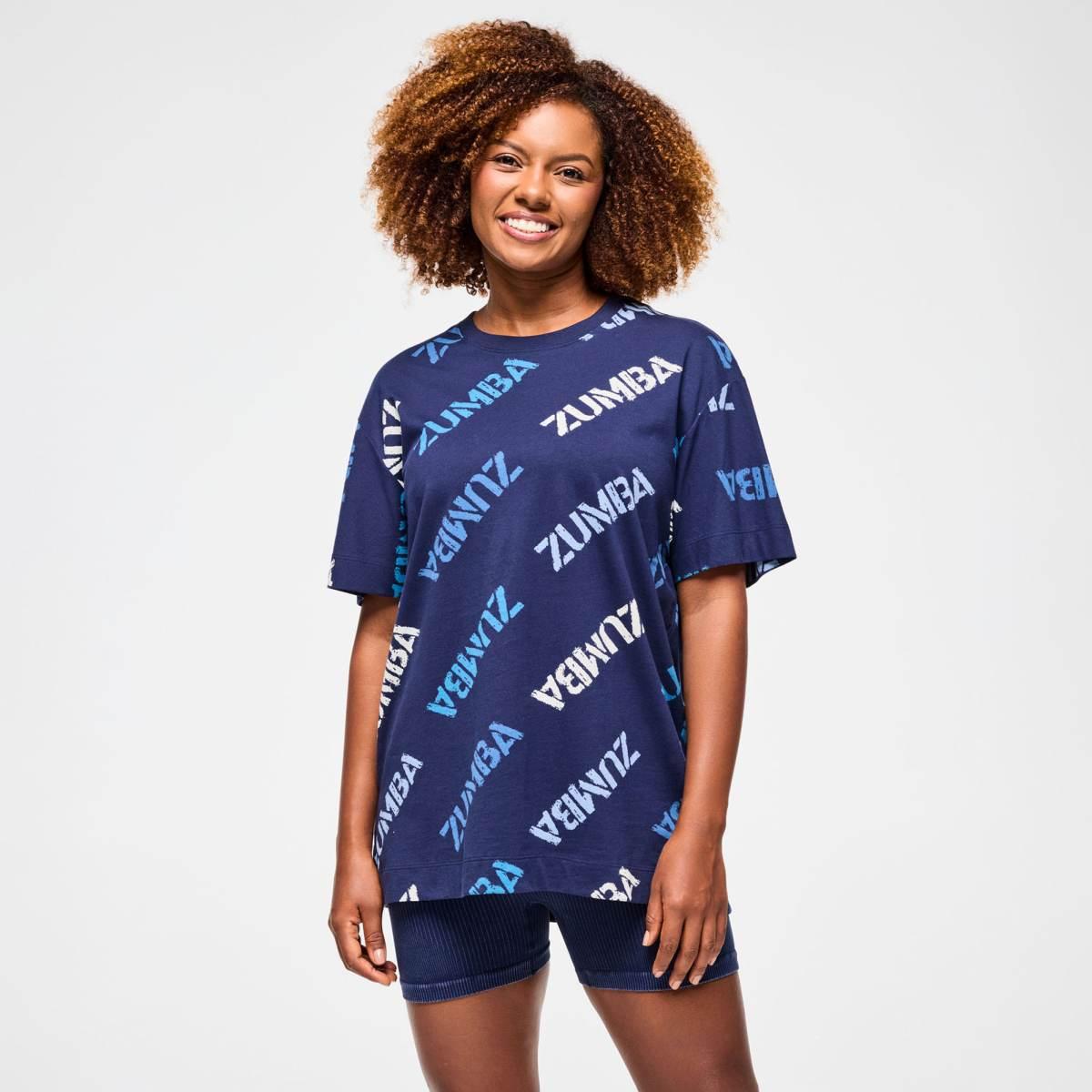 Blue Jean Oversized Crew Neck Top