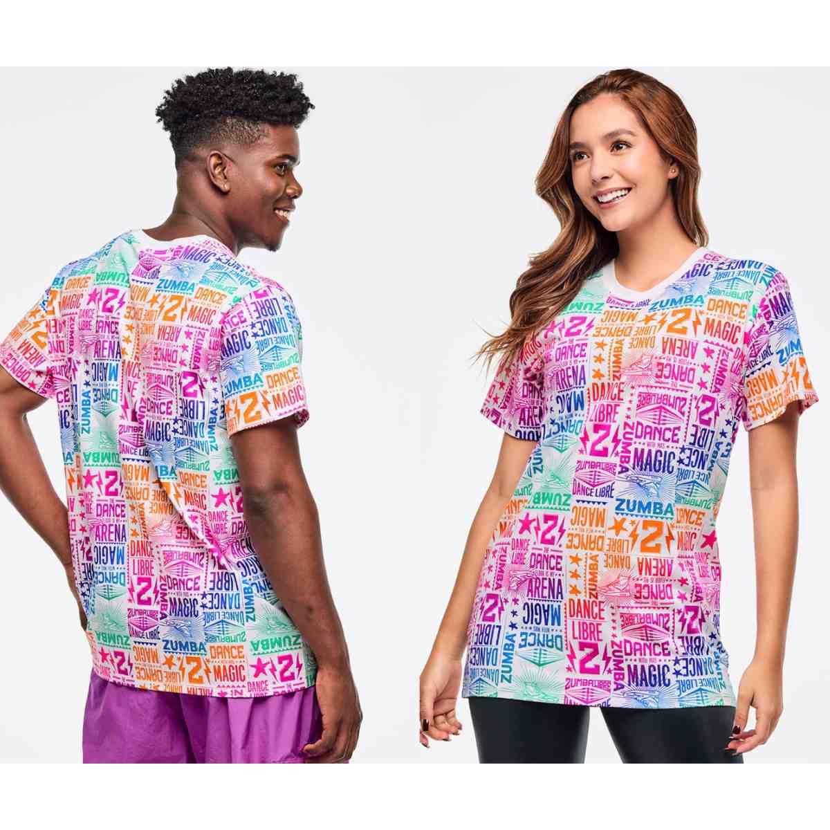 Zumba Libre Crew Neck Tee - White/Pink