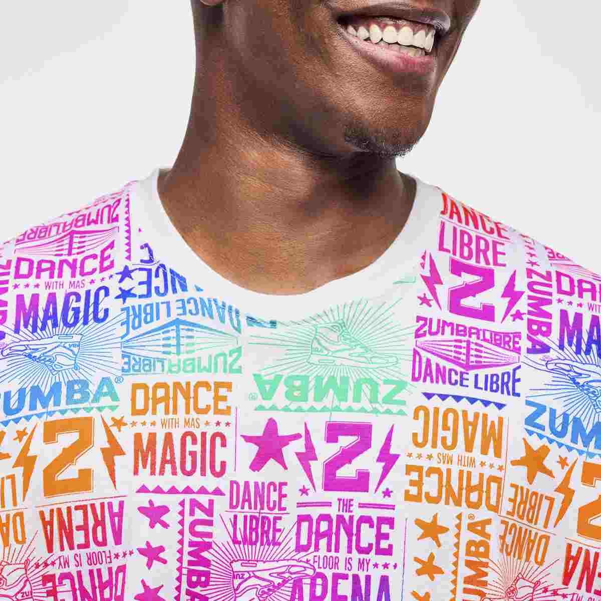 Zumba Libre Crew Neck Tee - White/Pink