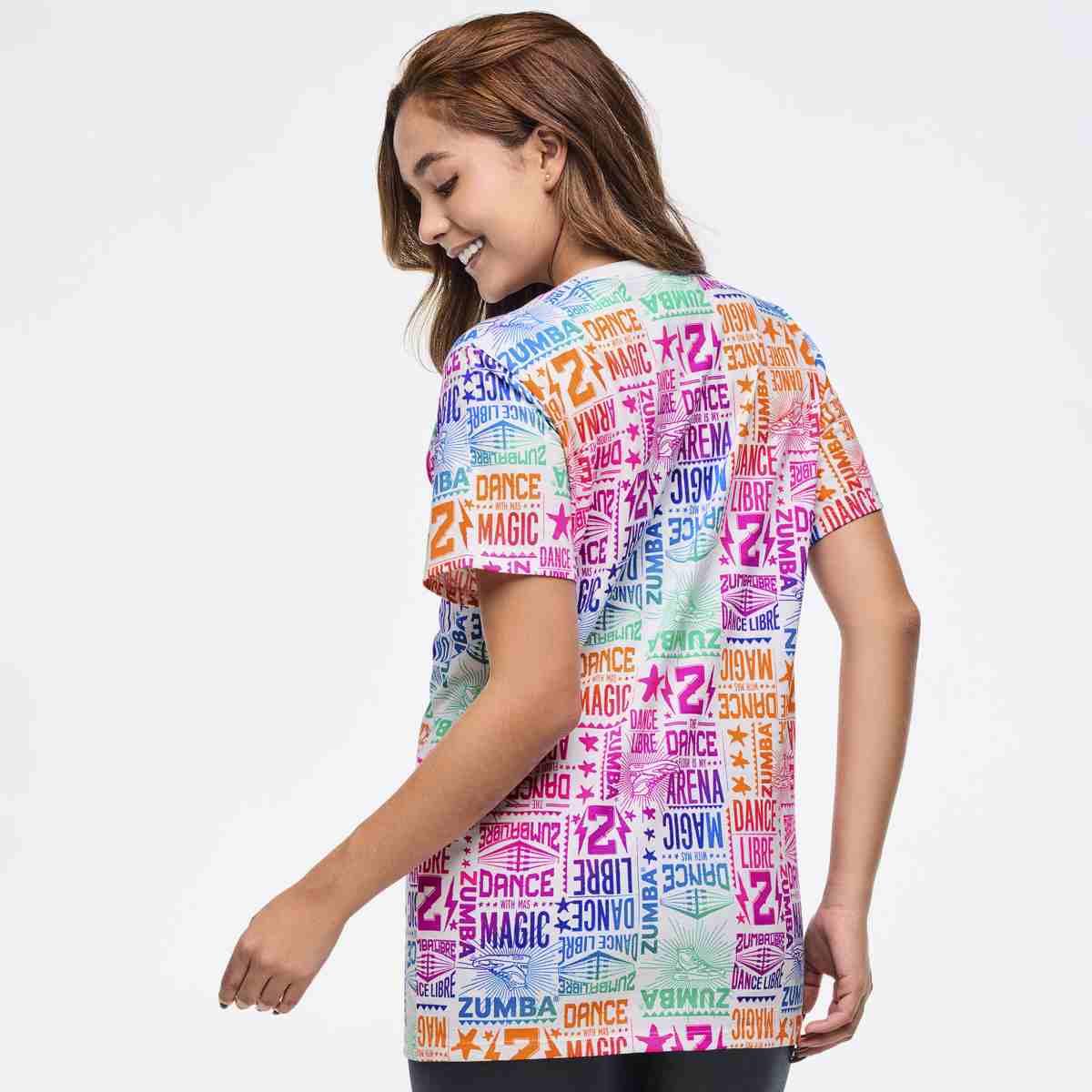 Zumba Libre Crew Neck Tee - White/Pink