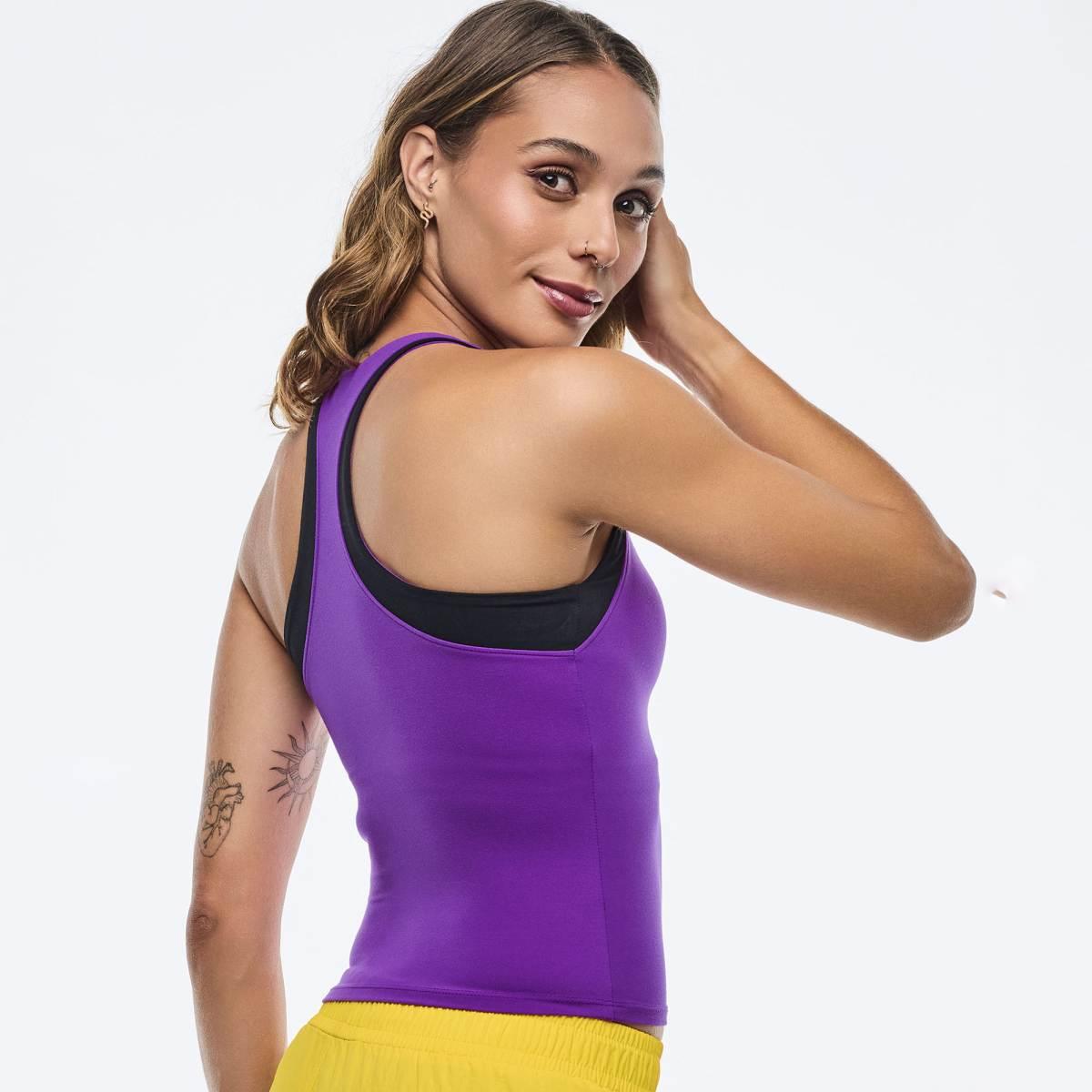 Apres Zumba High Neck Colorblock Tank