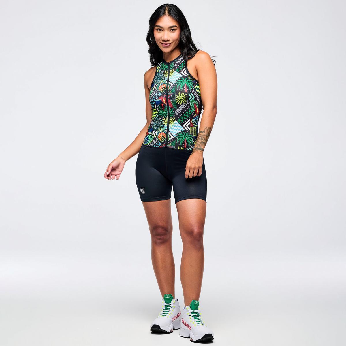 Latin Movement Z-Lift Bodysuit With Mesh Back