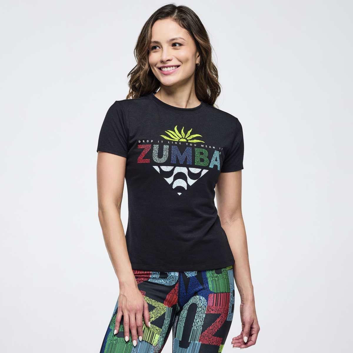 Latin Movement Fitted Short Sleeve Top