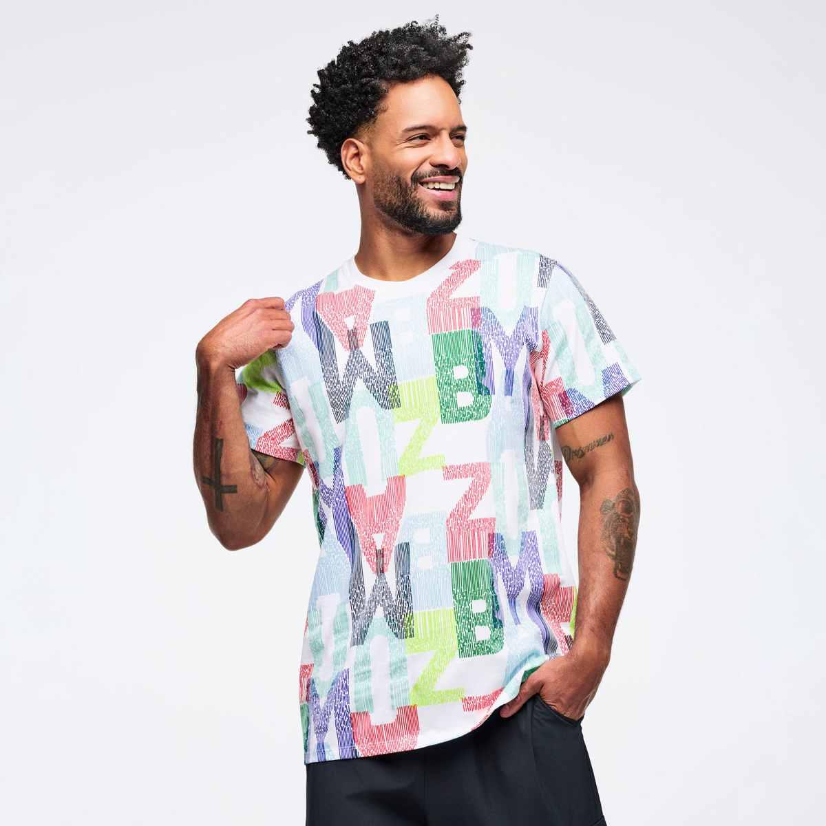 Latin Movement Unisex Crew Neck Tee - White/Blue