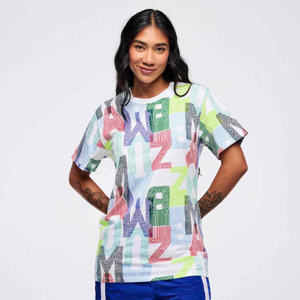 Latin Movement Unisex Crew Neck Tee - White/Blue