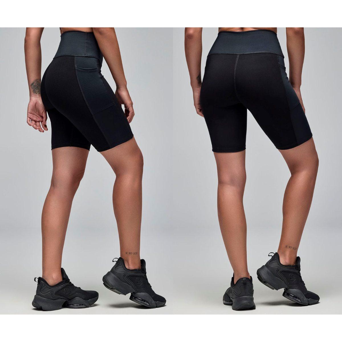 STRONG iD High Waisted Biker Shorts With Pockets - Black