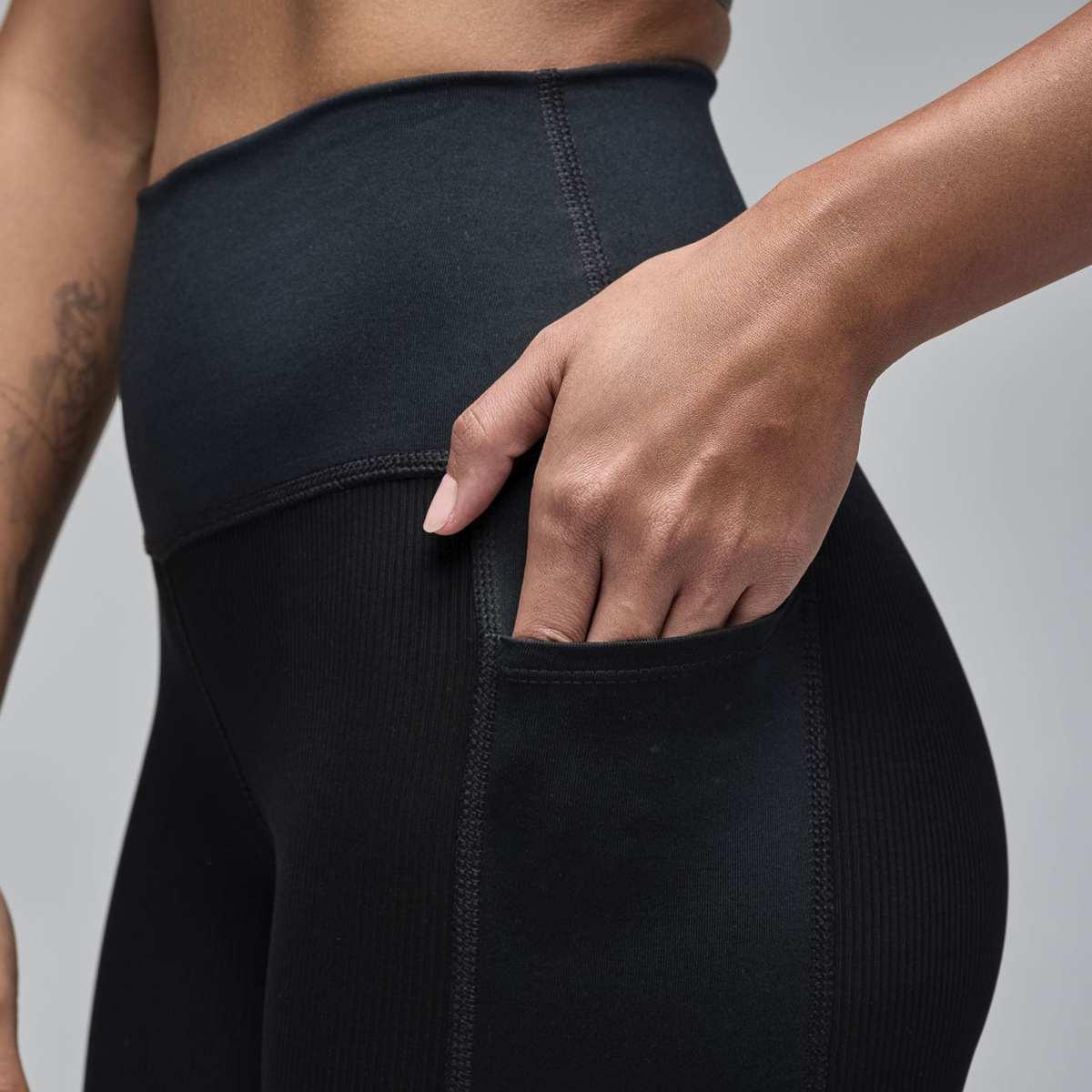 STRONG iD High Waisted Biker Shorts With Pockets - Black