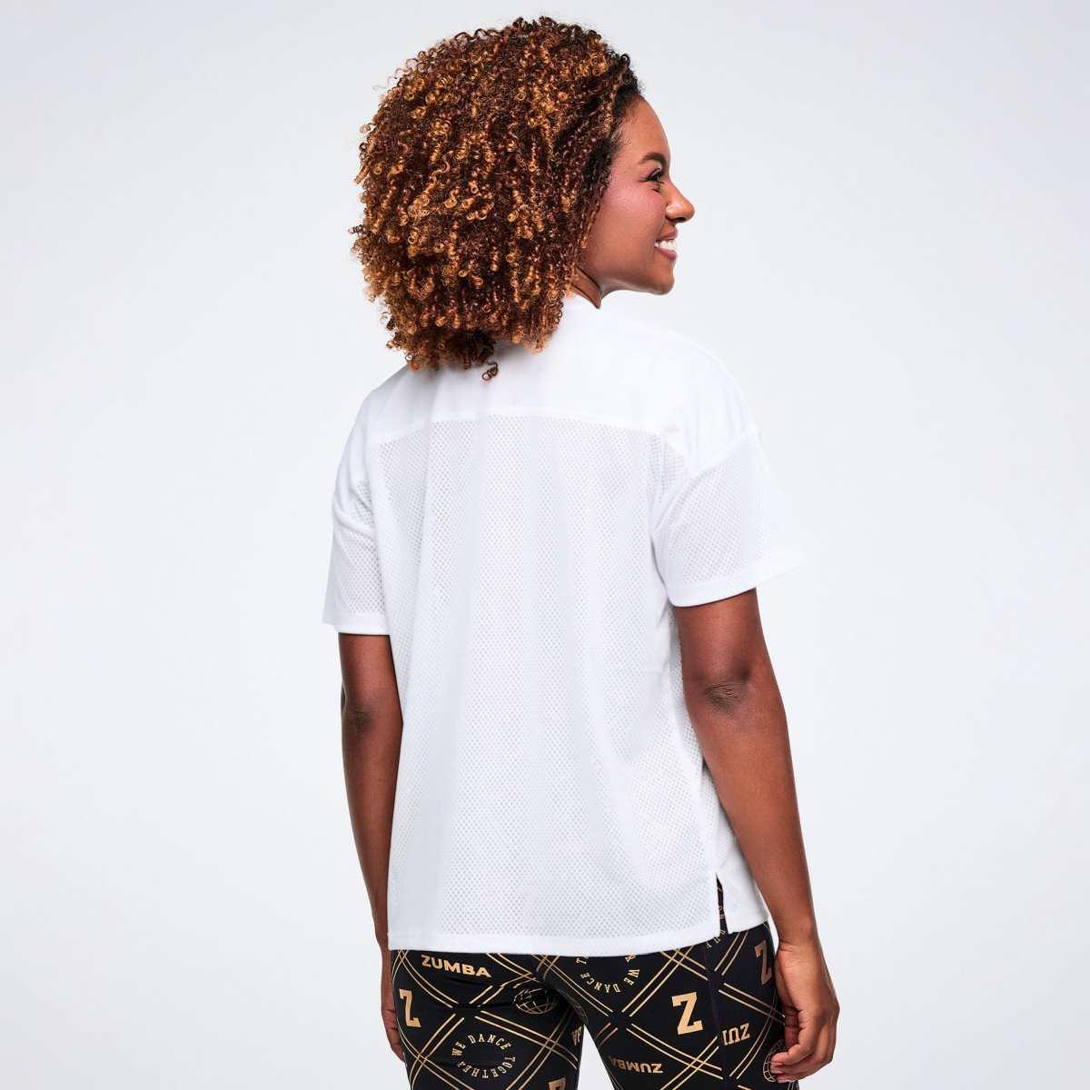 Worldwide V-Neck Mesh Top