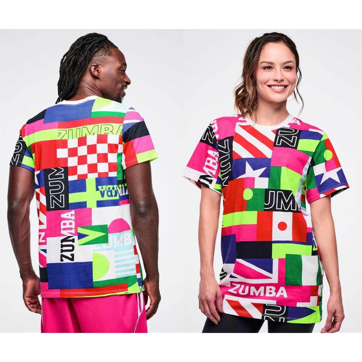 Worldwide Unisex Crew Neck Tee - White/Pink