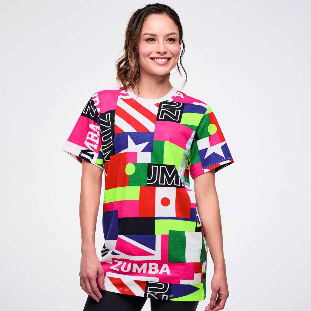 Worldwide Unisex Crew Neck Tee - White/Pink