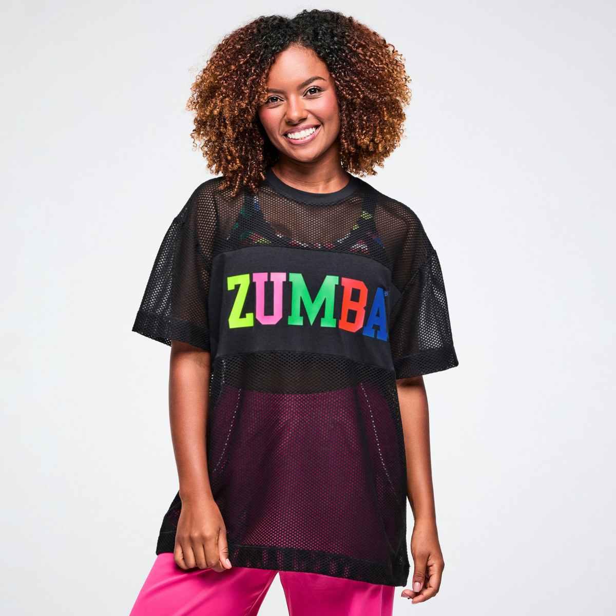 (Not available in the EU) Zumba Worldwide Boxy Mesh Top